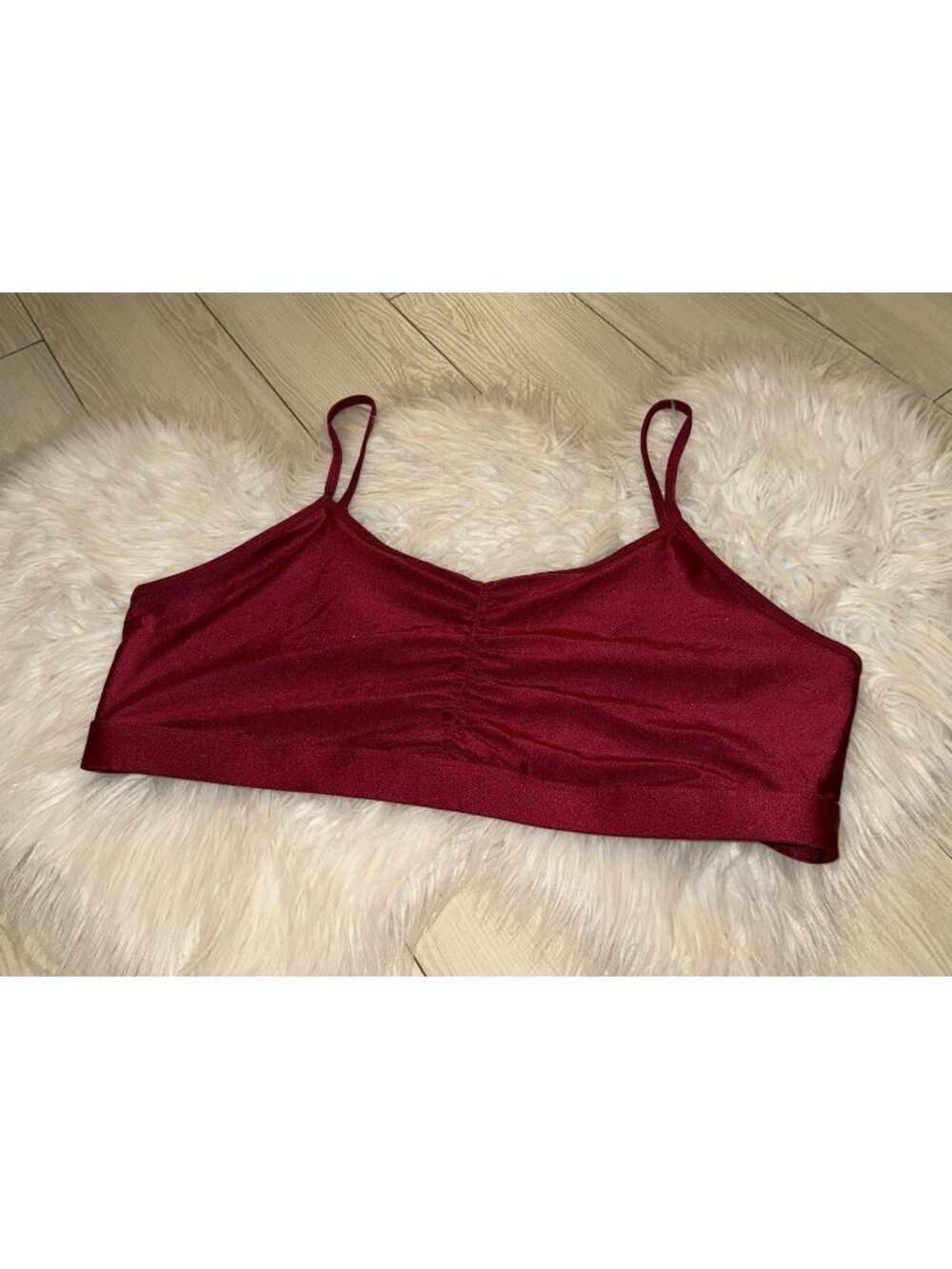 Fabletics Sports Bra Ruched Unlined Wire Free Womens Plus 3X Red